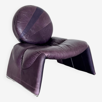 Vittorio Introini Lounge Chair P35 in Purple for Saporiti, 1980s