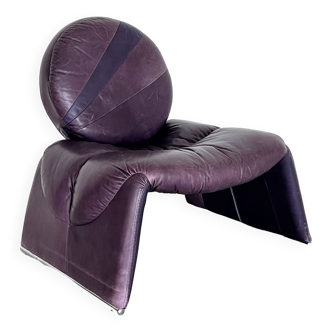 Fauteuil Lounge P35 Vittorio Introini en Violet pour Saporiti, 1980s