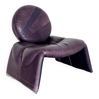 Vittorio Introini Lounge Chair P35 in Purple for Saporiti, 1980s