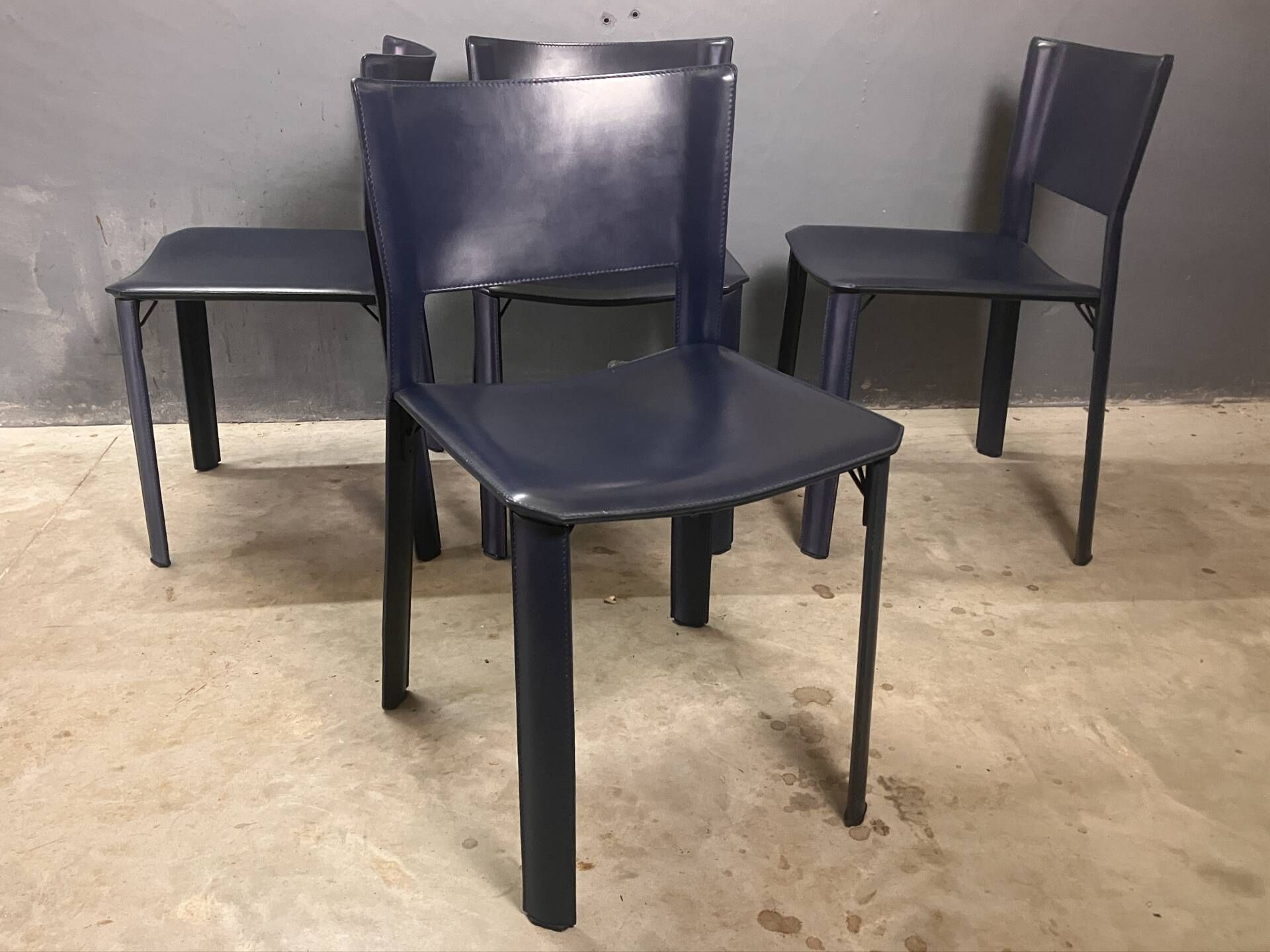 Fasem S91 chairs leather Giancarlo Vegni