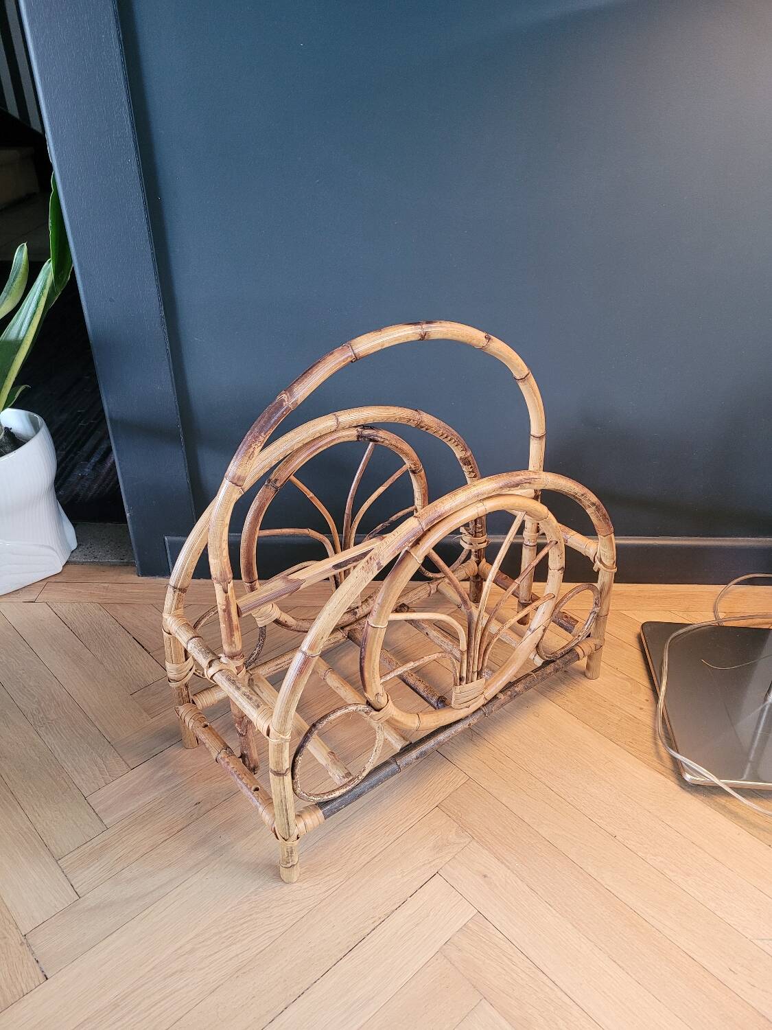 Vintage bamboo magazine rack