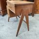 Vintage 1950s side desk with tapered legs.