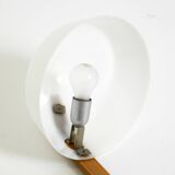 Original Space Age 1960s plywood table lamp with plastic shade by Temde