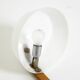 Original Space Age 1960s plywood table lamp with plastic shade by Temde