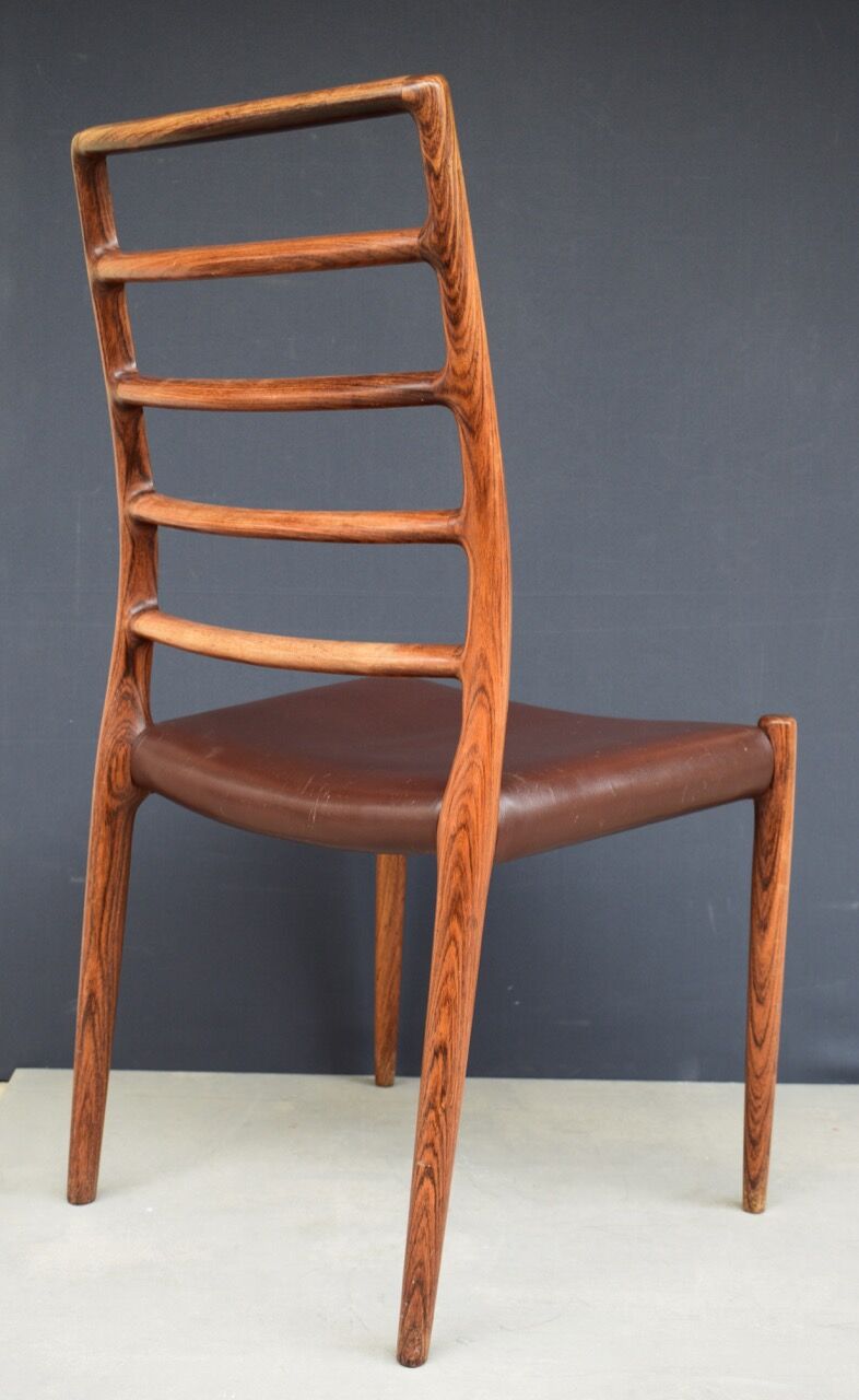 Niels O Moller's series of 5 chairs in Rio rosewood