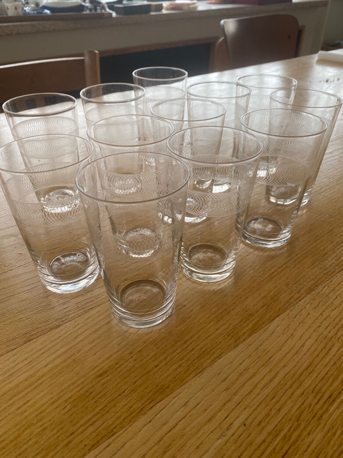 Lot de 6verres anciens à limonade art déco