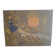 Faisan bleu Cubiste Tapisserie Laine Artiste René Fumeron Tableau France vintage 1970's