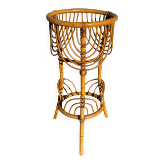 1960s rattan flower holder from France