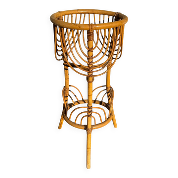 1960s rattan flower holder from France