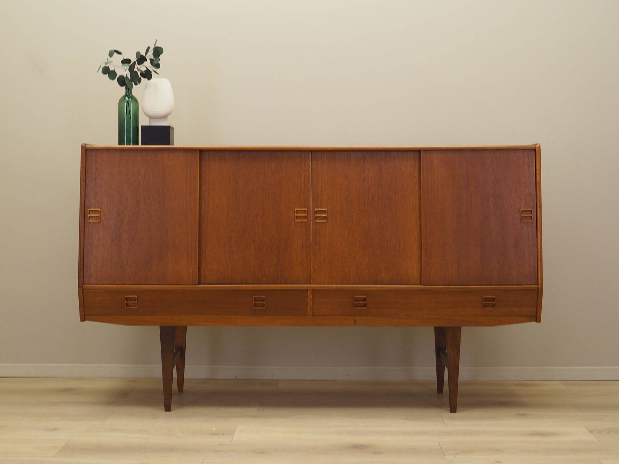 Teak highboard, Danish design, 1960s, manufactured in Denmark