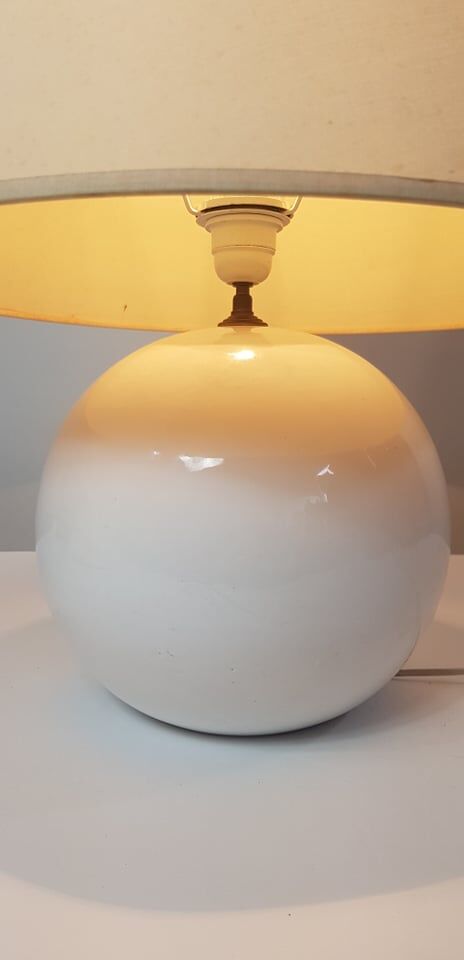 white ceramic ball lamp XXth century