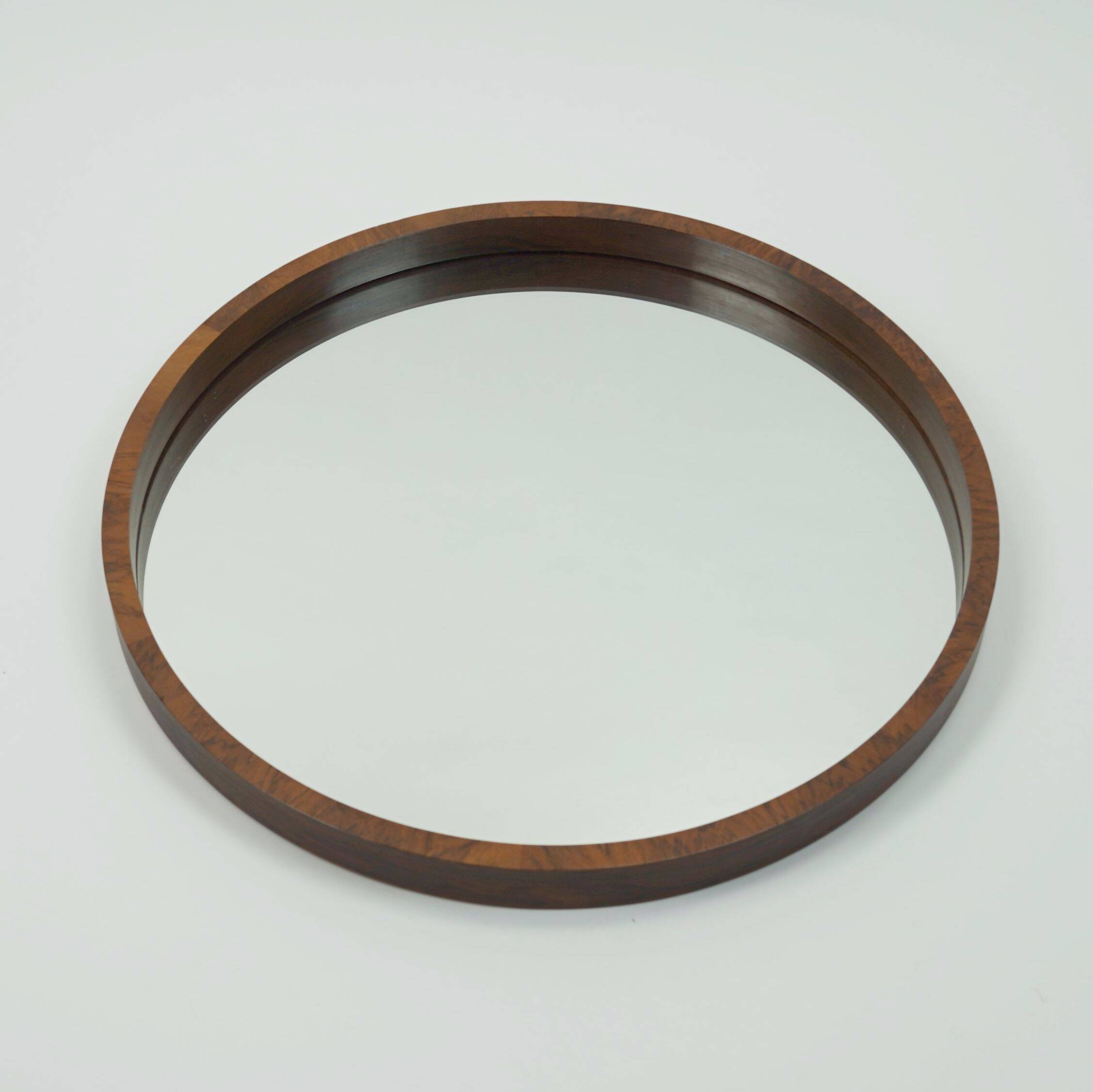 Large danish modern wall mirror with rosewood frame 1960s