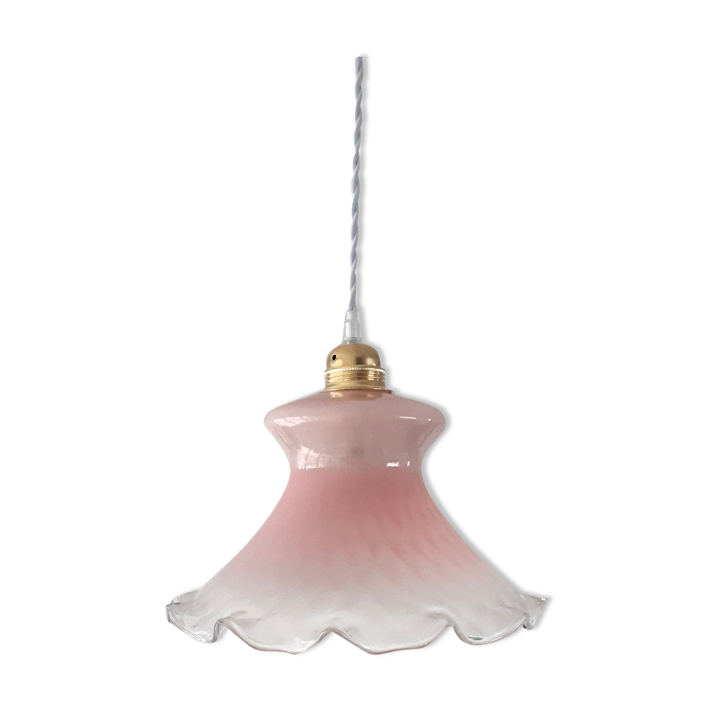 Pink opaline hanging lamp