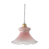 Pink opaline hanging lamp