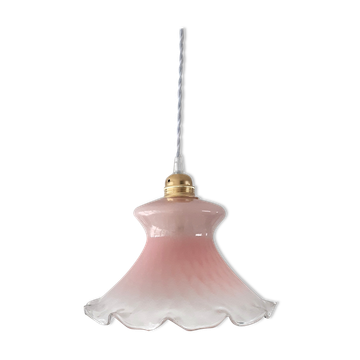 Pink opaline hanging lamp