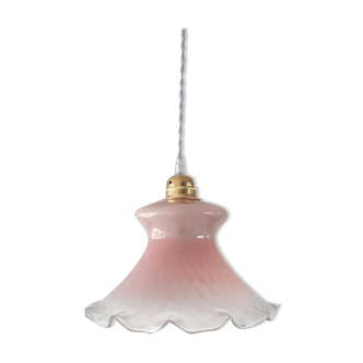 Pink opaline hanging lamp