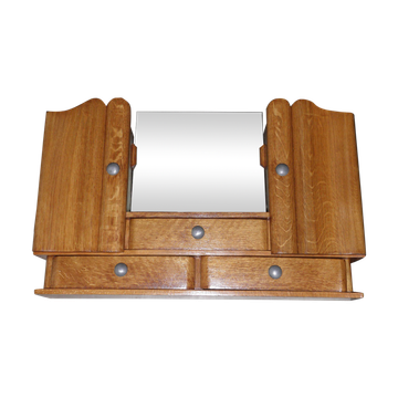 Etagère stand armoire meuble de rangement maquillage en bois avec miroir