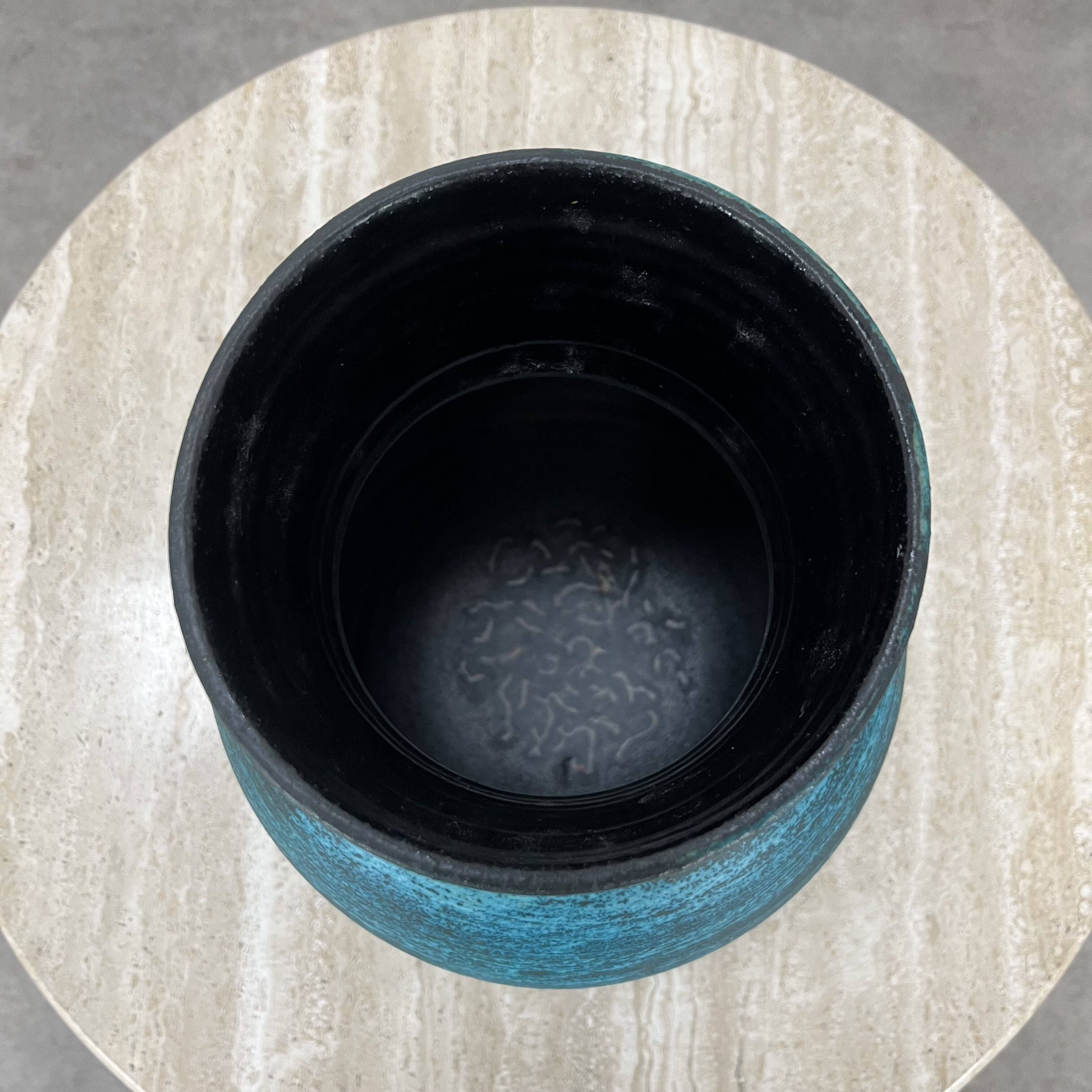 Accolay vase, blue Gallic ceramic, 1960s