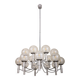 Pair of Veronese chandeliers 165 cms steel glass Murano circa 1970