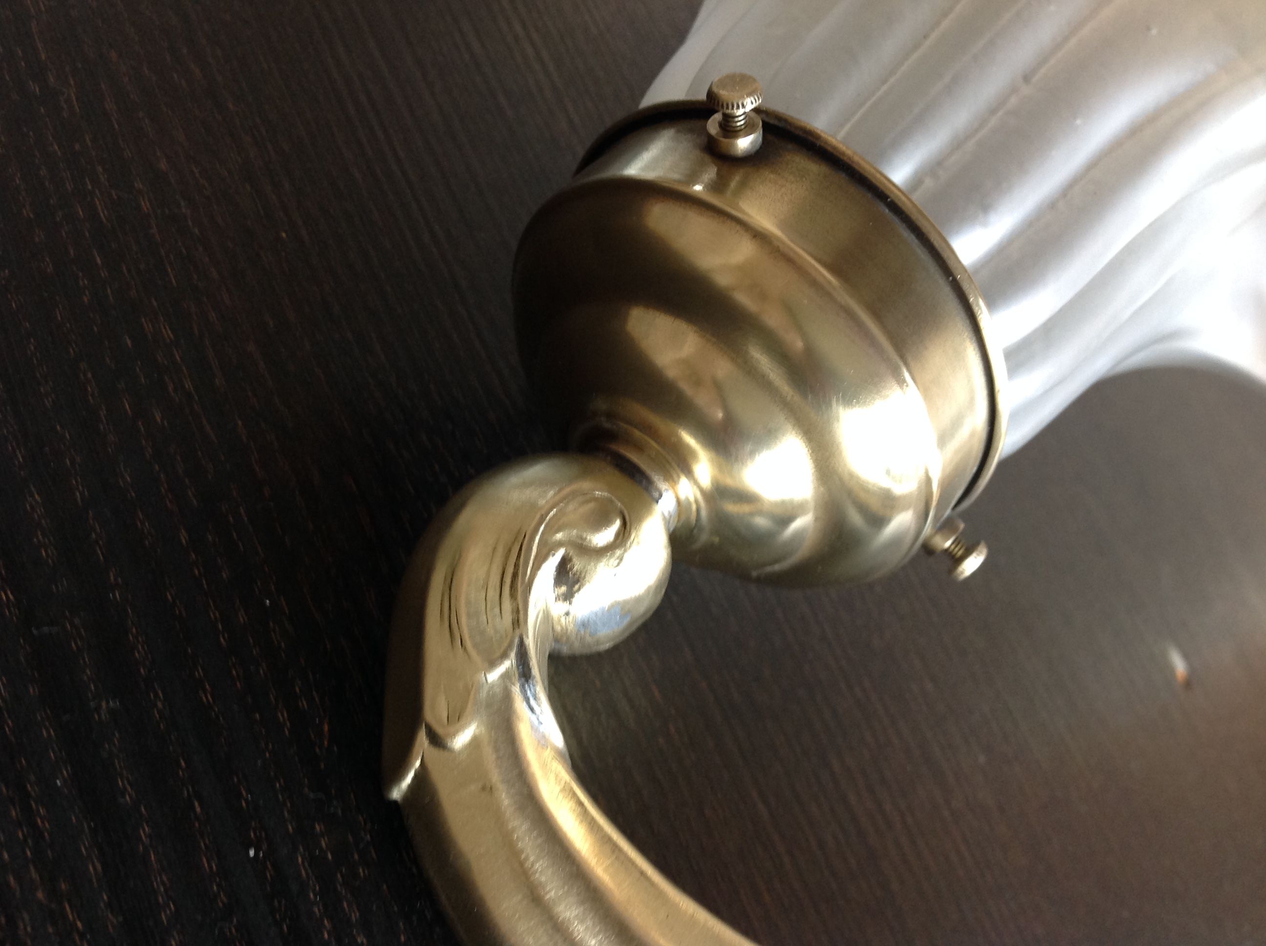 Wall light  in copper and glass art deco style / vintage 30-50 years