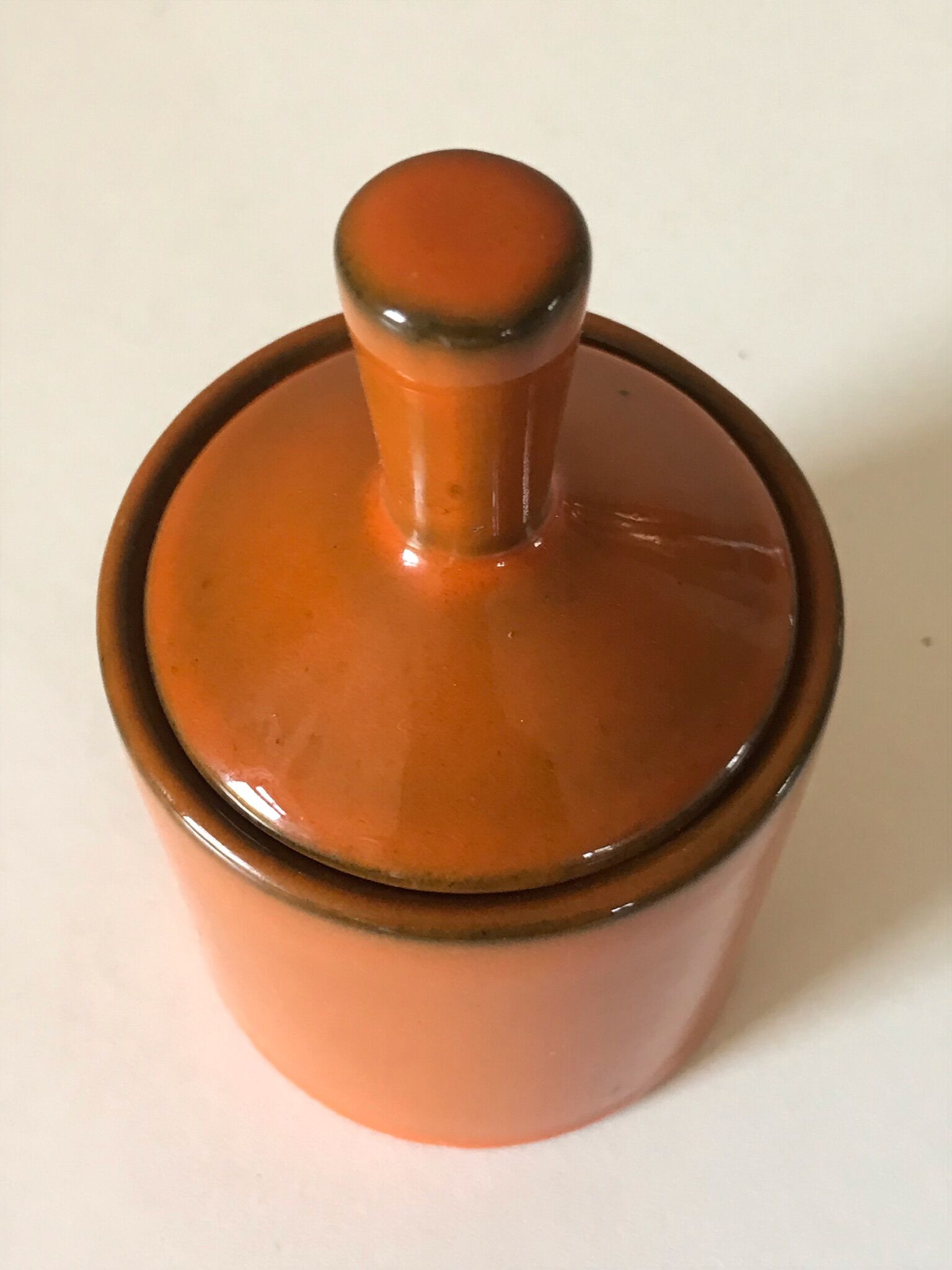 Orange ceramic pot Years 70
