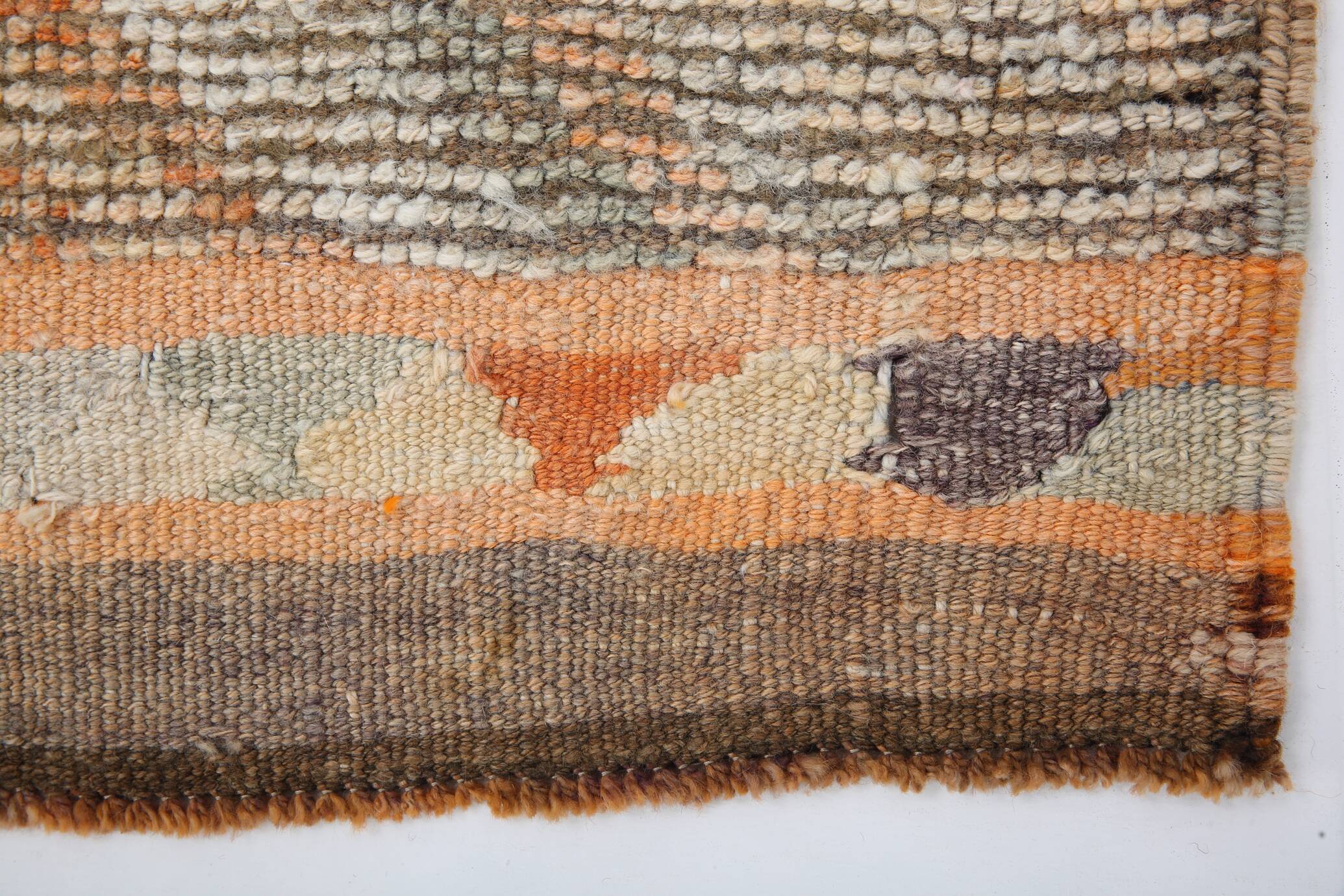 3x11 Brown & Orange Super Soft Vintage Runner Rug, 84x346Cm