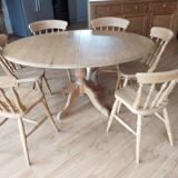 Dining table and 6 chairs: solid spruce