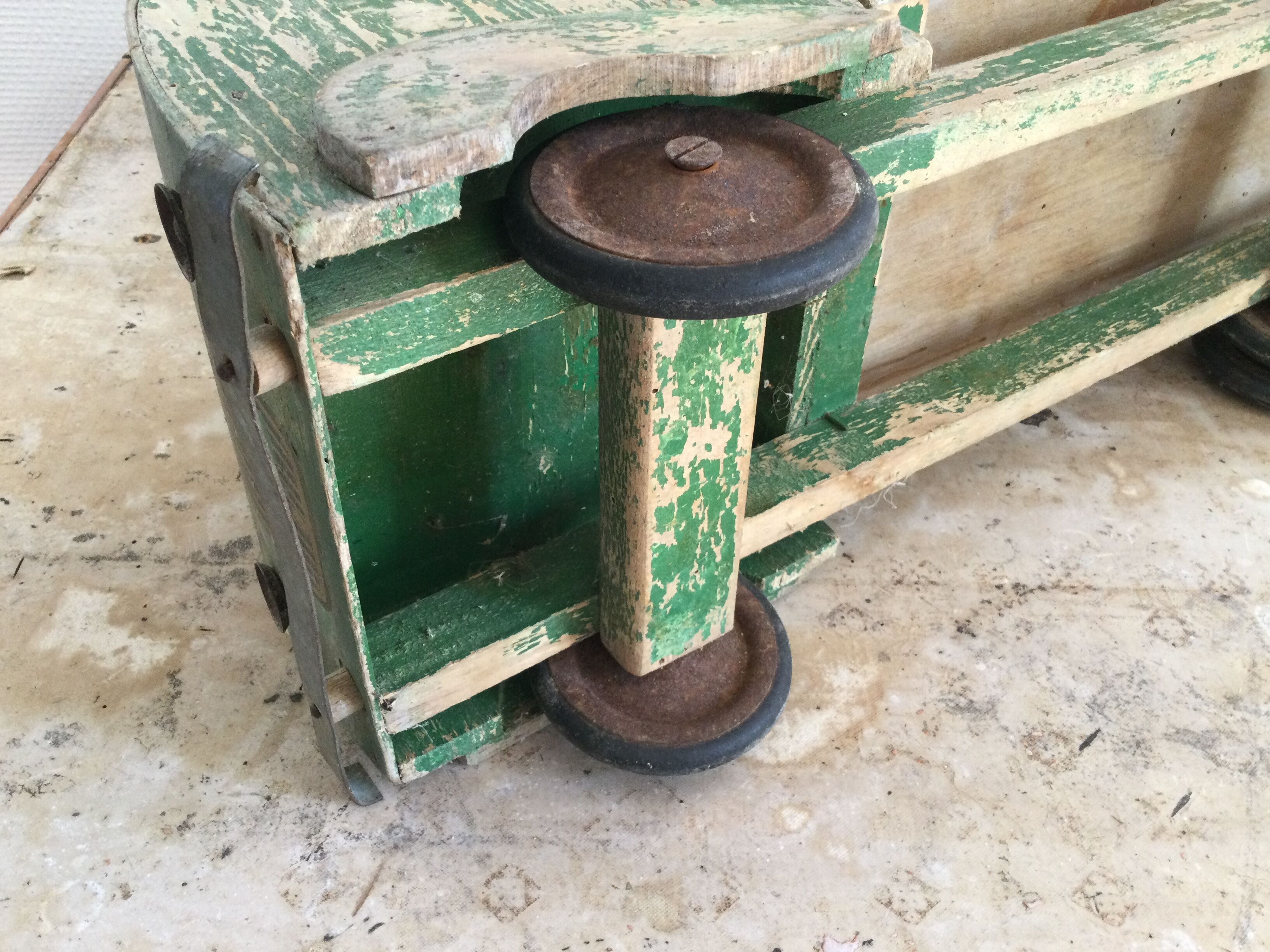 Old wooden dump truck