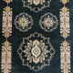 Tapis oriental 169x236, dominante or et vert
