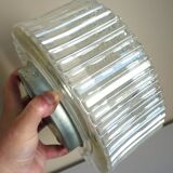 Large round ceiling light, molded glass wall light, thick, Helena Tynell, 1960s