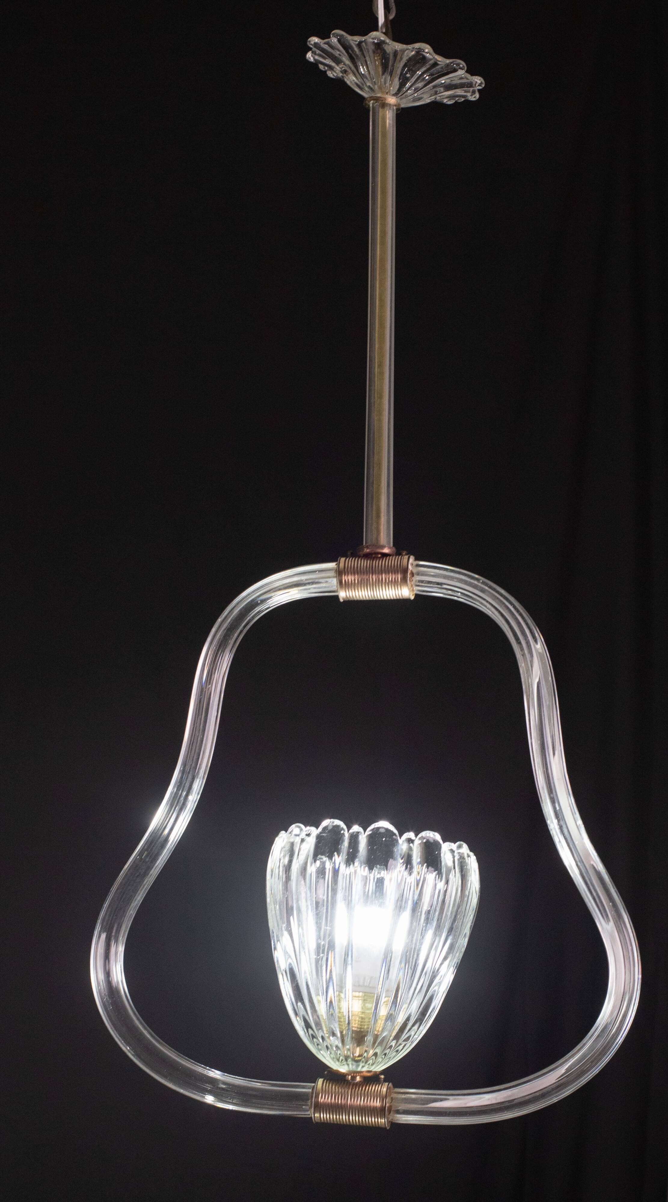 Charming Art Decò Barovier and Toso Chandelier, 1940s