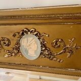 Miroir trumeau doré ancien de style Louis XVI