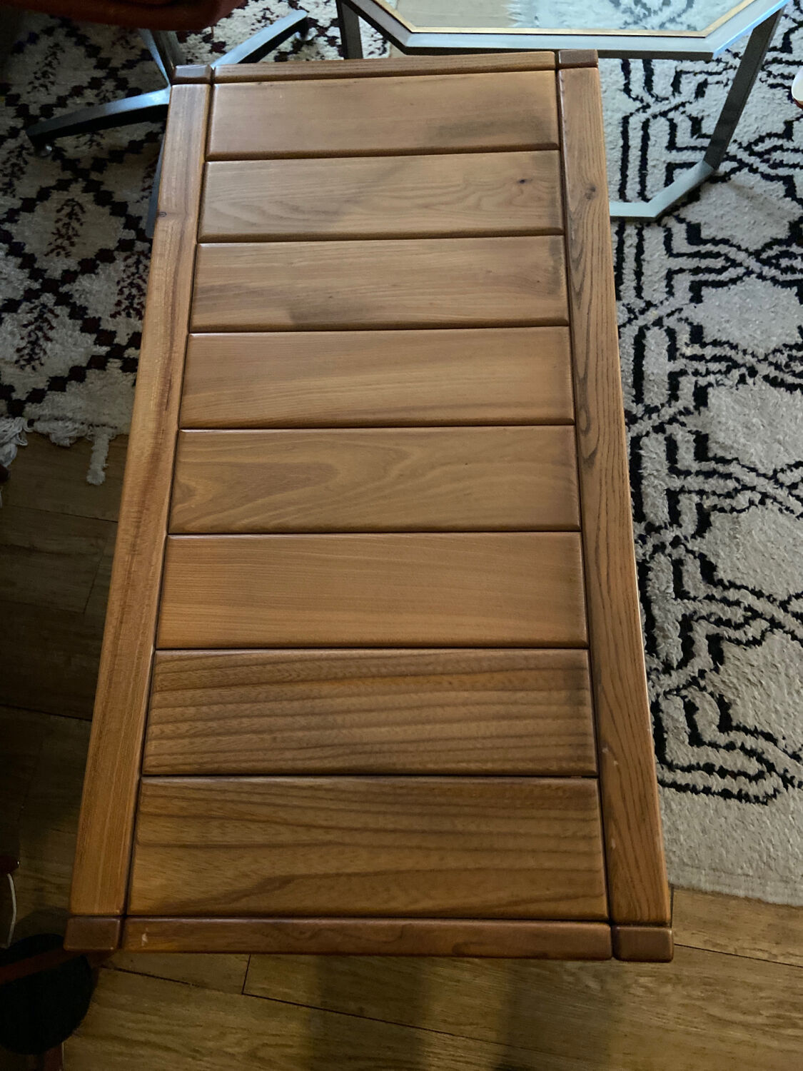 Solid elm side table Maison Regain