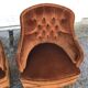 Fauteuils vintages en velours brun écureuil