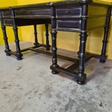 Antique French Ebonized Walnut Desk, from the 1800s.