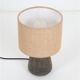 Rare handmade Søholm ceramic table lamp with jute lampshade / Mid-century Danish modern design / 1960s/1970s