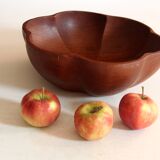 Large teak bowl, vintage from the 1970s
