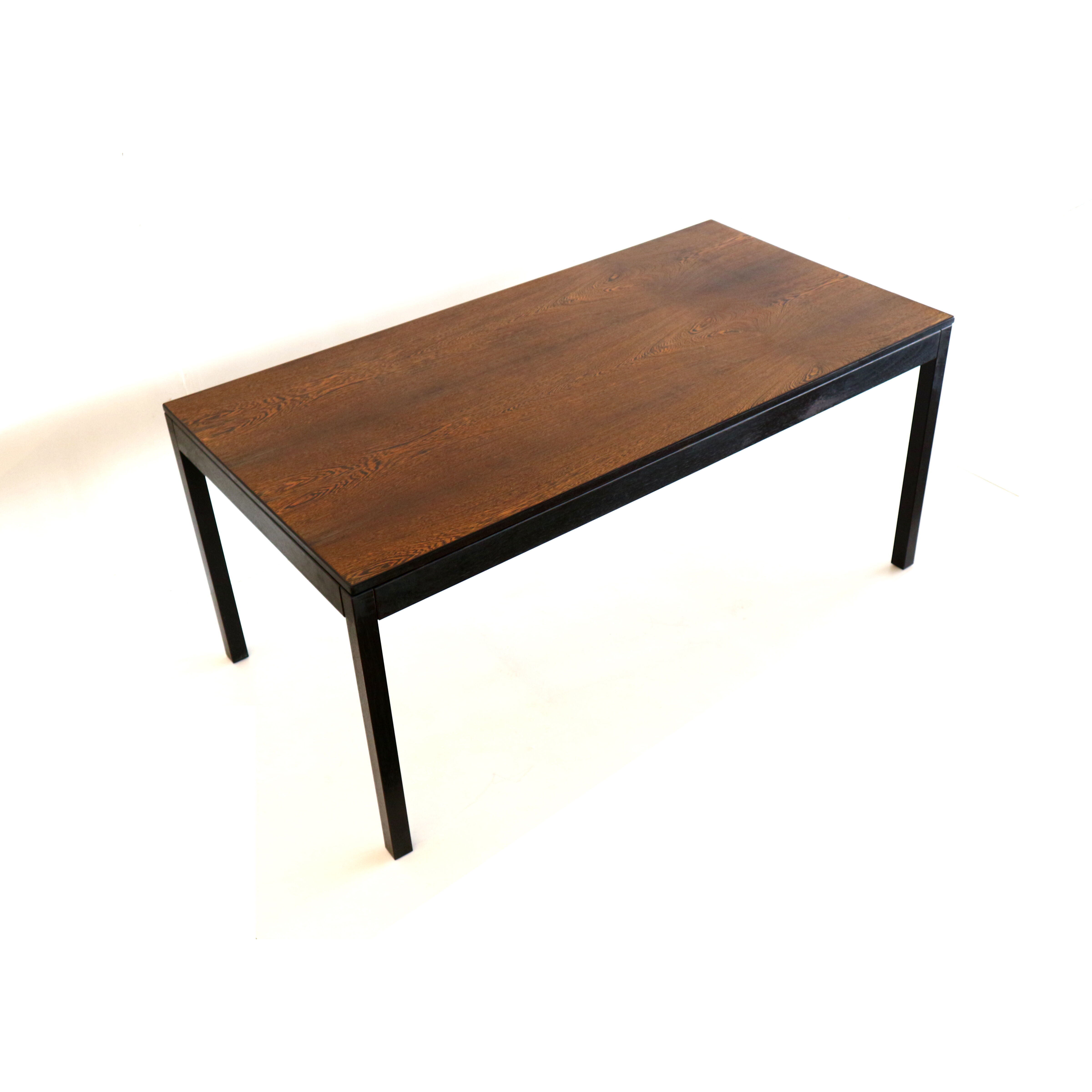 Vintage extendable dining table in wenge Brutalist style from the 1960s.