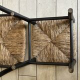 Vintage straw nesting stools, 60s design