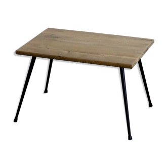 Solid oak tray low table and compass feet