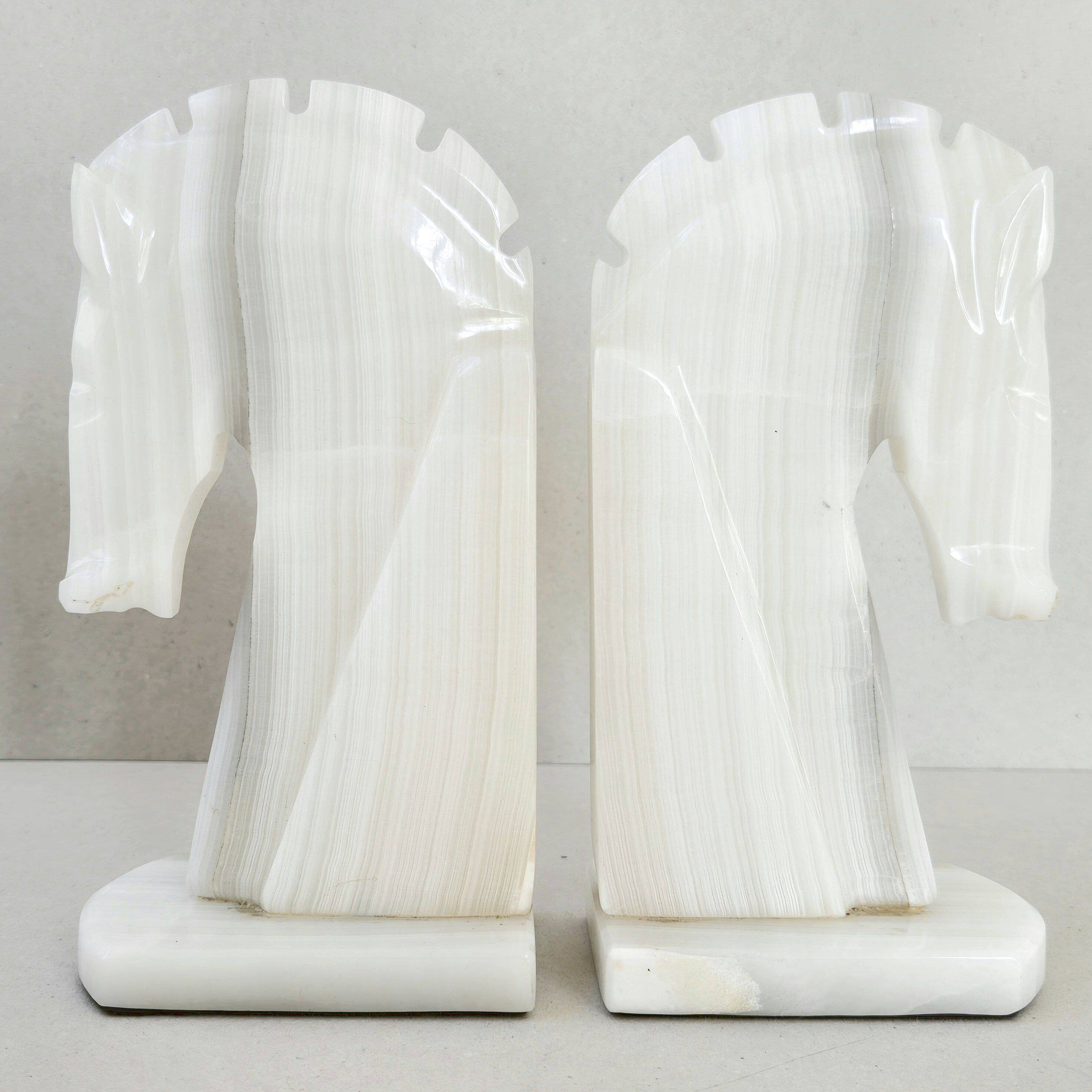 Pair of vintage 1970s onyx bookends