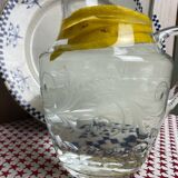 Large engraved crystal pitcher
