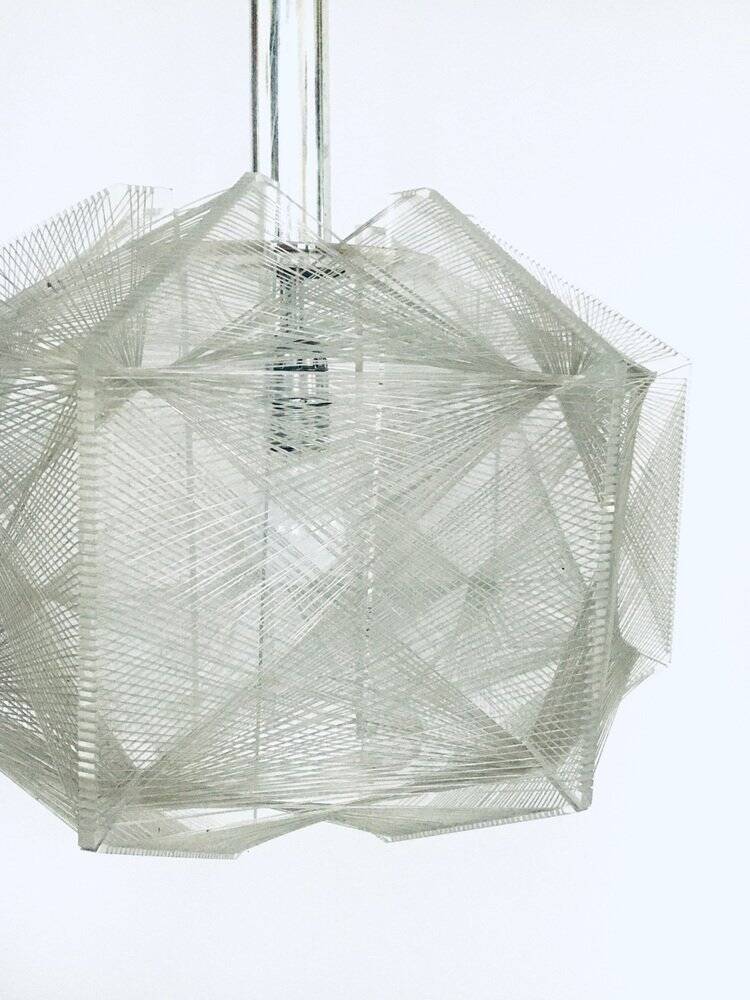 Vintage wire pendant lamp attributed to Paul Secon for Sompex, Germany, 1970s.