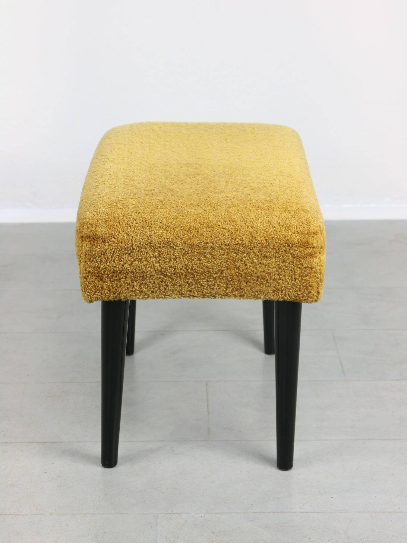 Mid-Century Pouf in Yellow