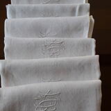 Old damask towels linen monogram