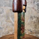 Leaf kokeshi, by Usaburo, Japan, 1970s