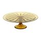 Art Deco Amber Cake Dish Depression Glass Verrerie Scailmont