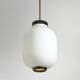 Chandelier in white opaline glass and brass, 1950s