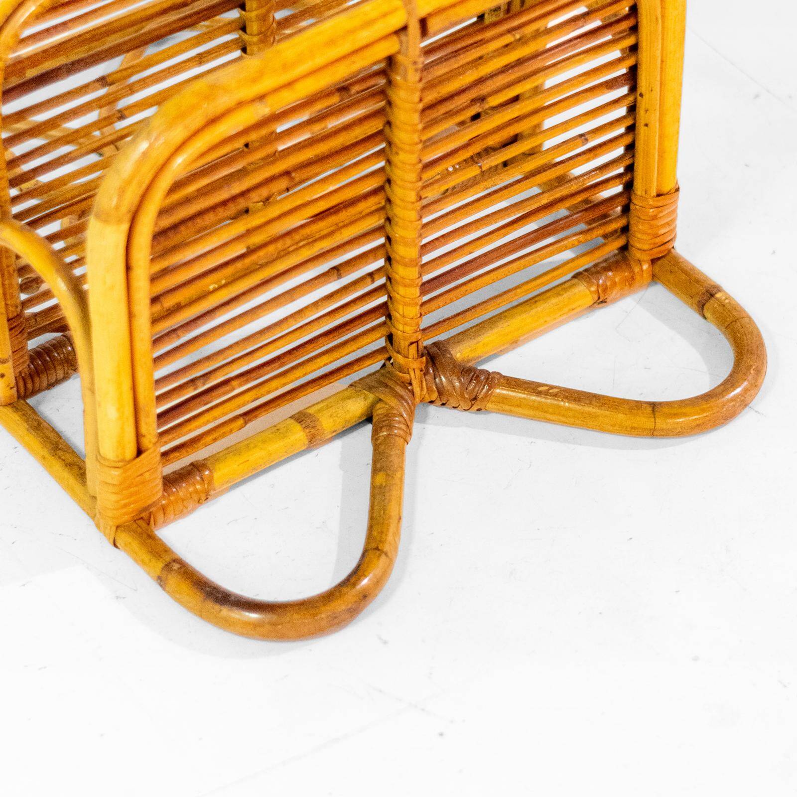 Étagère en bambou et rotin de style mid-century italien, années 1960