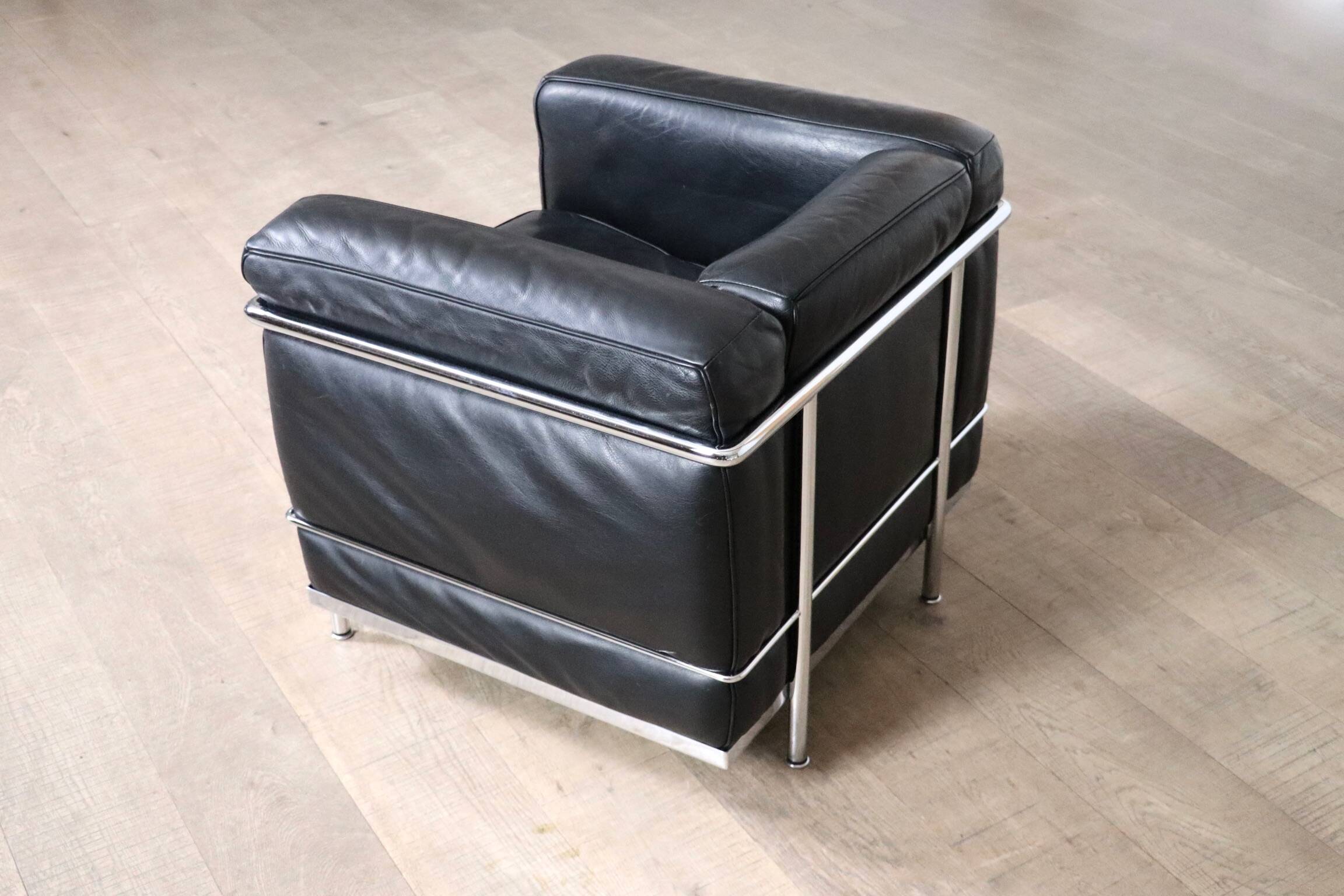 Cassina LC2 vintage lounge chair by Charlotte Perriand and Le Corbusier